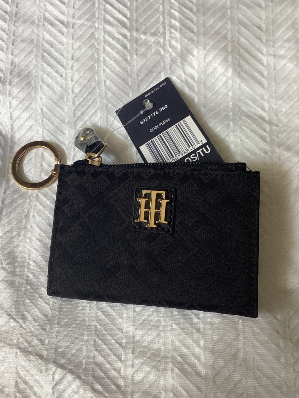 New TOMMY HILFIGER ID Coin Cash Credit Card Holder Key Chain